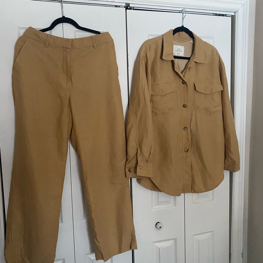 Wilfred Tan Pants and Shirt Set